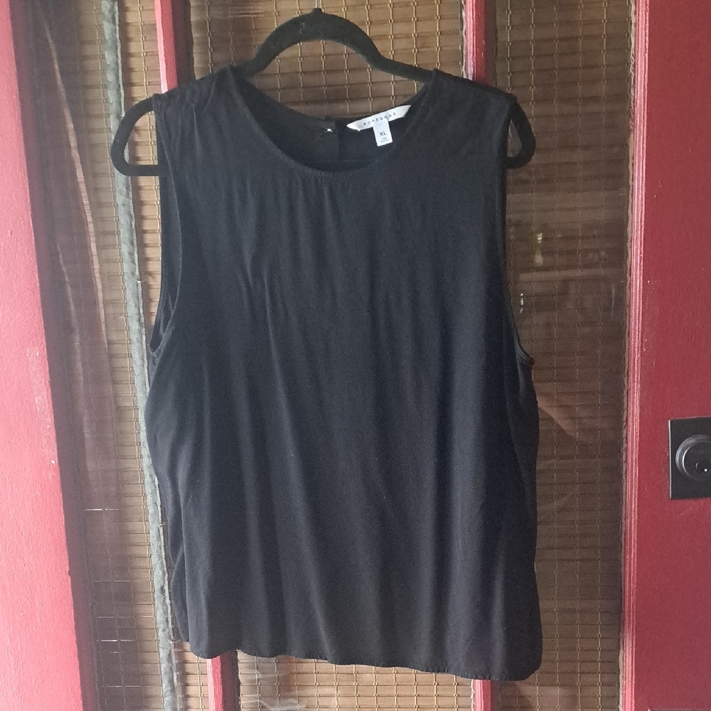 POPSUGAR Black Sleeveless Blouse